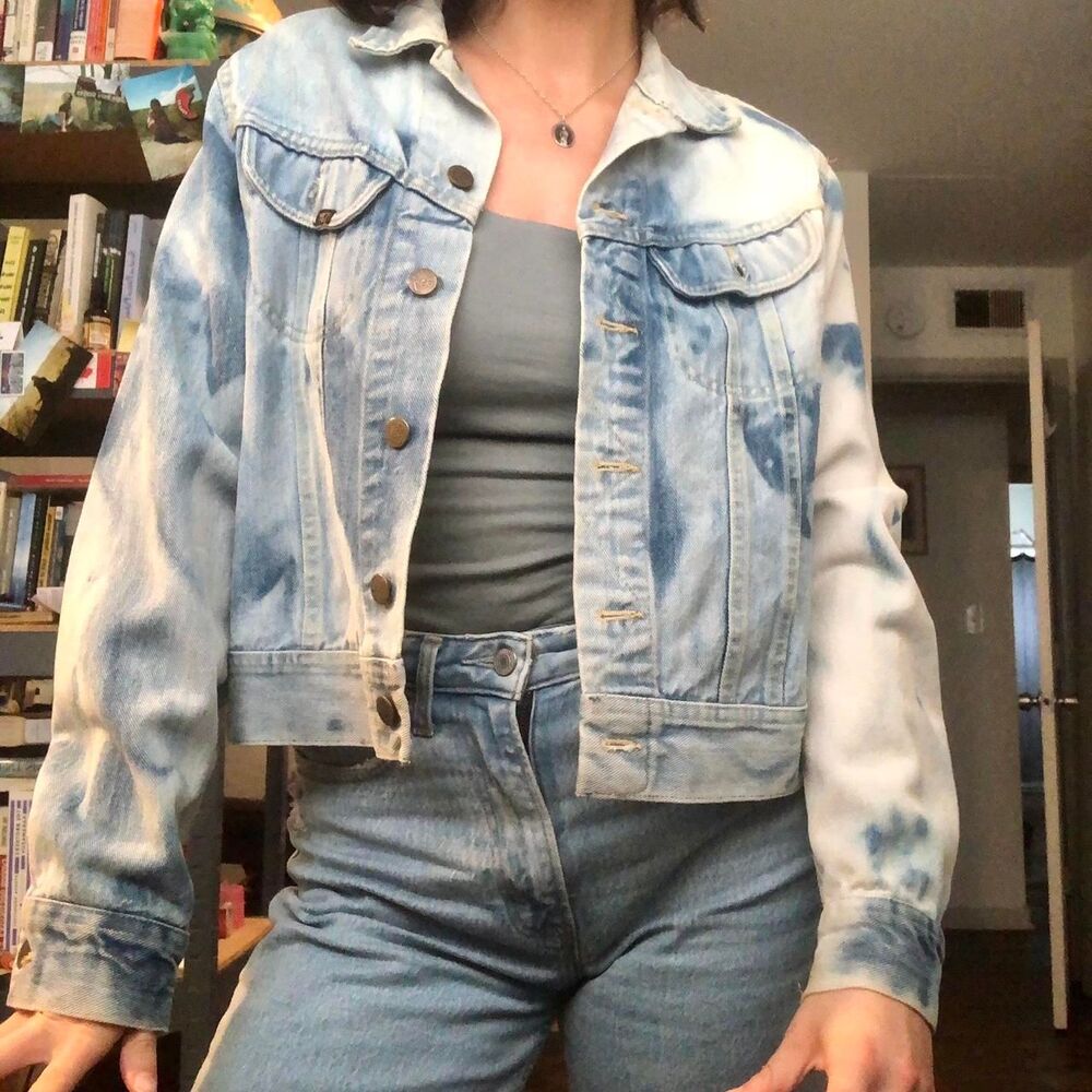 Vintage acid wash 80s Lee denim jacket.
